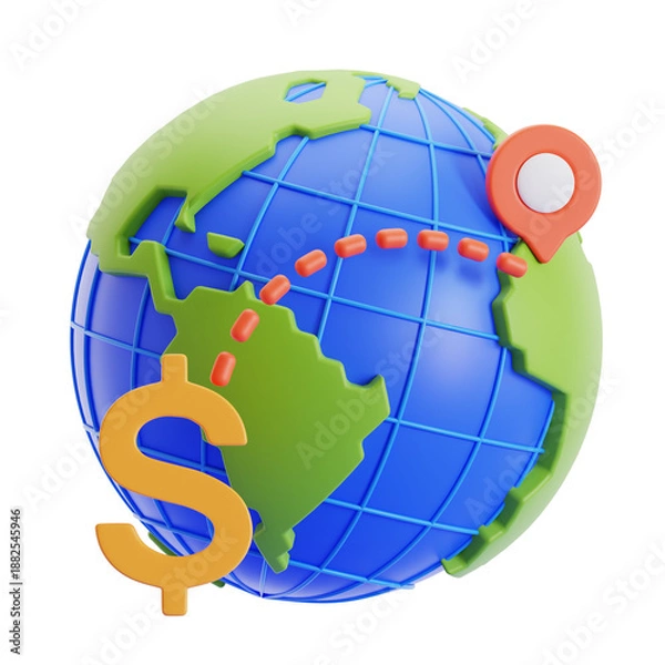 Obraz 3D Global Business