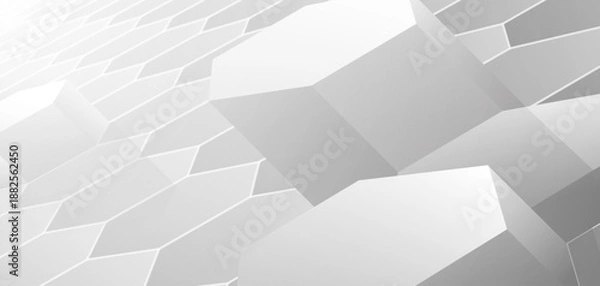 Obraz Abstract floor hexagon technology style geometric shape background, simple white background image.