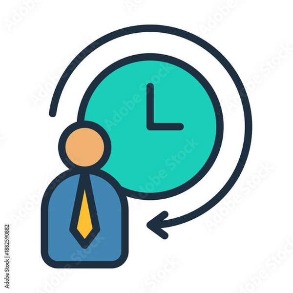 Obraz Work Hours Icon - Lineal Color