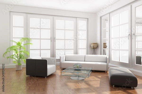 Obraz 3d render a modern living room