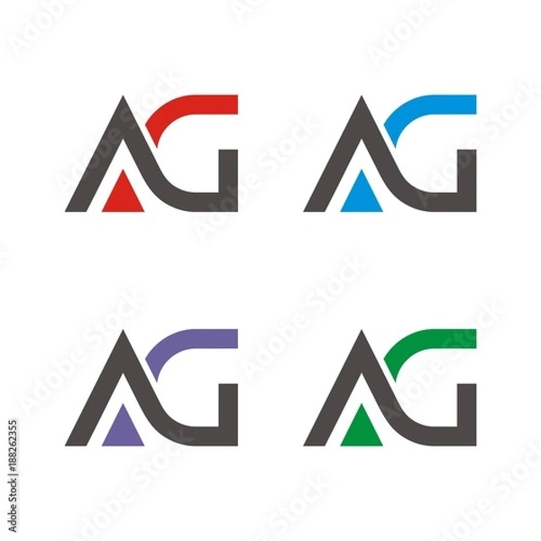 Fototapeta AG logo initial letter design template vector illustration