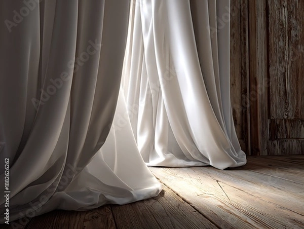 Fototapeta white curtains
