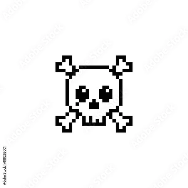 Obraz Pixel skull and crossbones
