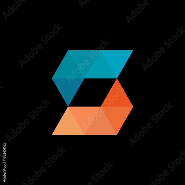 Obraz S logo vector, technology logo