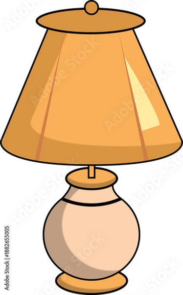 Obraz Cartoon Table Lamp Illustration