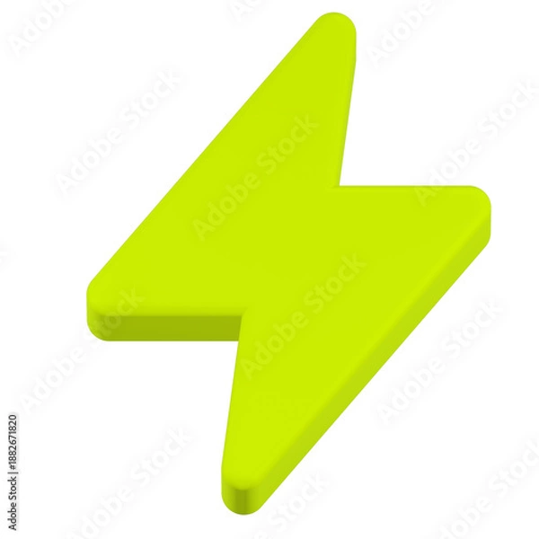 Obraz bolt icon 3d render yellow color
