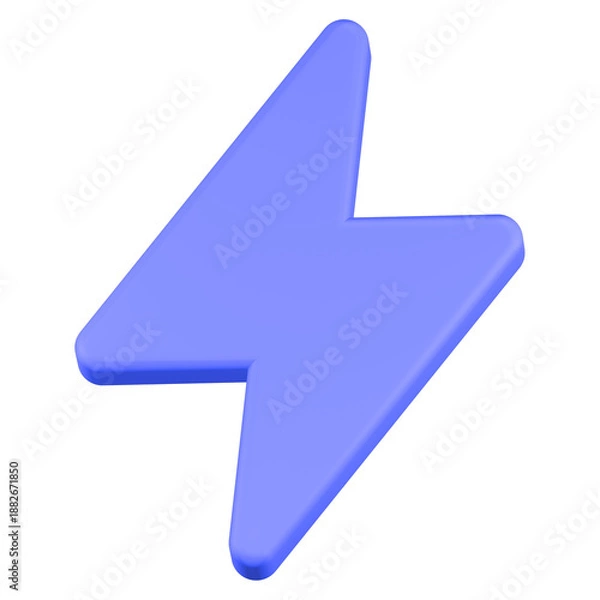 Obraz bolt icon 3d render blue color