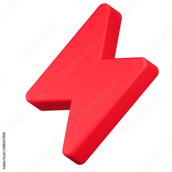 Obraz bolt icon 3d render red color