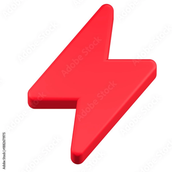 Obraz bolt icon 3d render red color