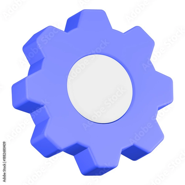 Obraz setting gear icon 3d render blue color