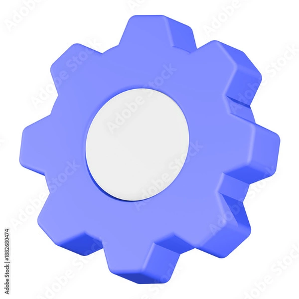 Obraz setting icon 3d render blue color