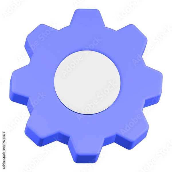 Obraz setting gear icon 3d render blue color