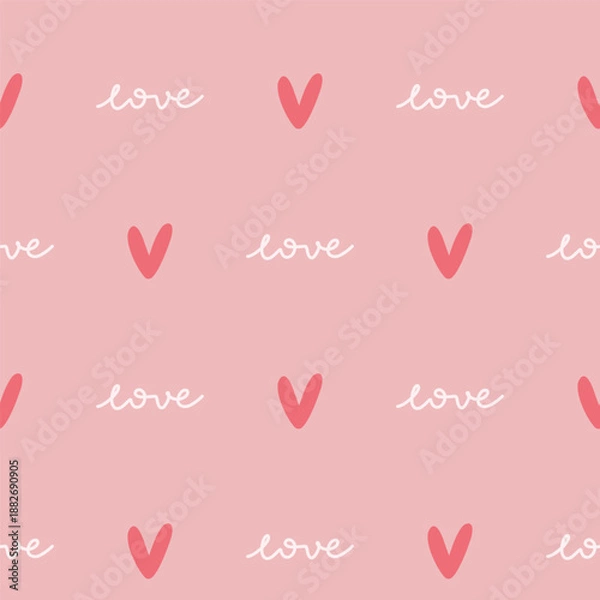 Obraz Love. Simple seamless pattern. Red Hearts