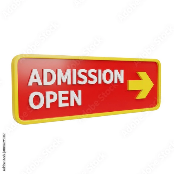 Obraz 3d rendered admission open sign