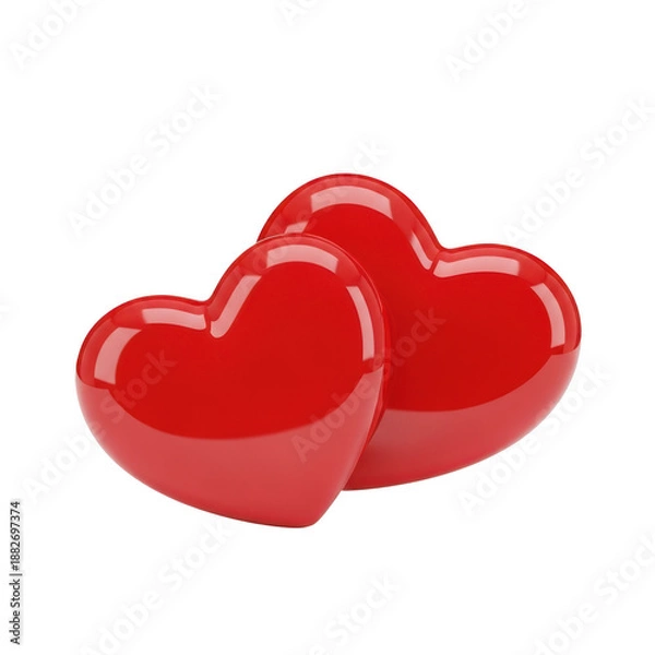 Obraz 3d rendered overlapping red hearts