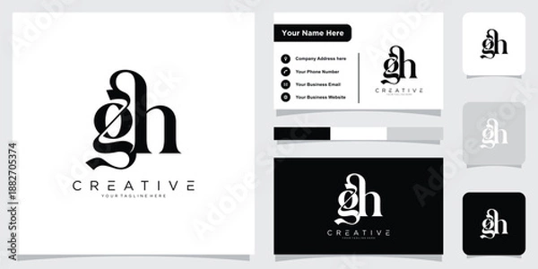 Obraz Initial GH or HG Logo Design Vector
