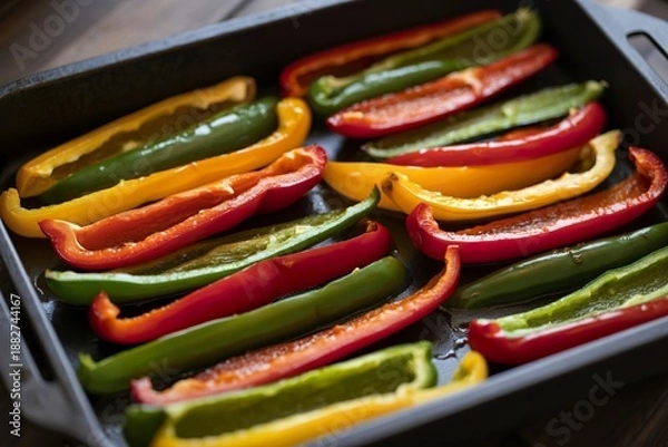 Fototapeta roasted bell pepper strips