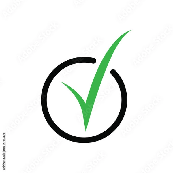 Obraz check mark  logo icon illustration flat