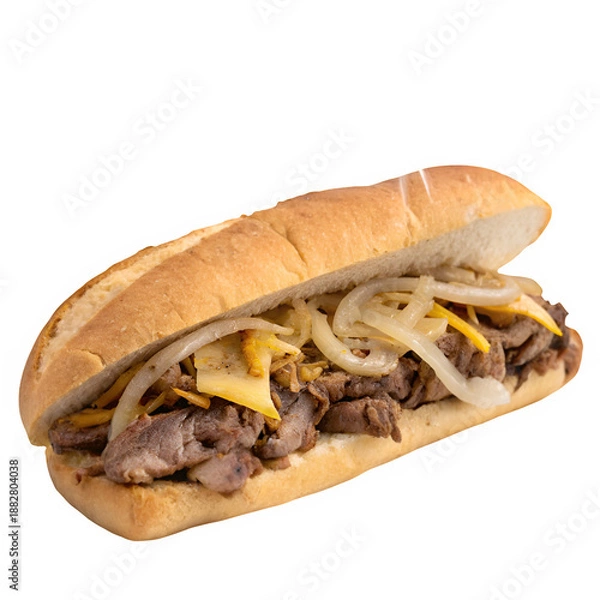 Obraz Philly cheese steak isolated on transparent background