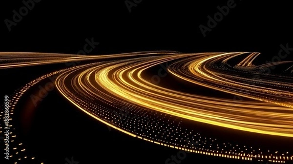 Obraz Vector road lines glowing through night traffic simulation .