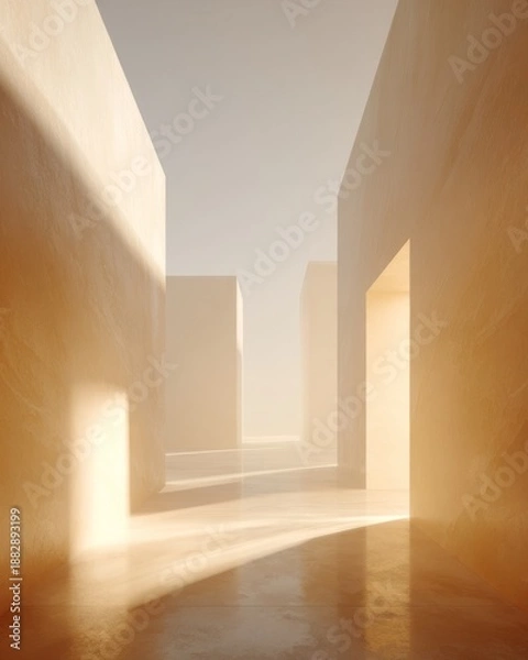 Obraz Minimalist Architectural Passage Filled with Warm Diffused Light