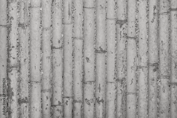 Obraz Modern concrete structure wall, Bamboo formwork imprinted on concrete wall, Modern original wall, Contemporary background concrete, Unique modern bamboo concrete background