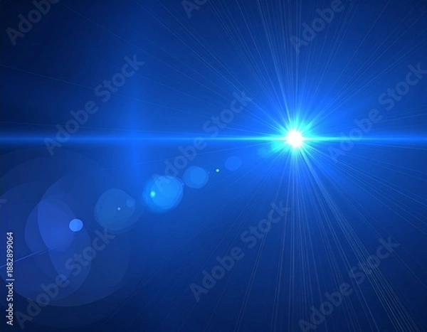 Fototapeta フレアライトの青い光線