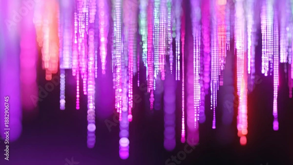 Obraz Abstract digital light pattern with a glowing pink and purple vertical gradient