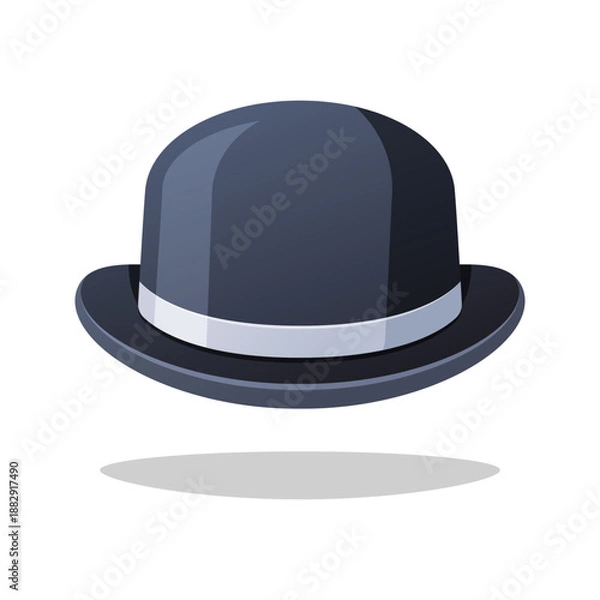 Obraz Bowler hat vector isolated on white background.