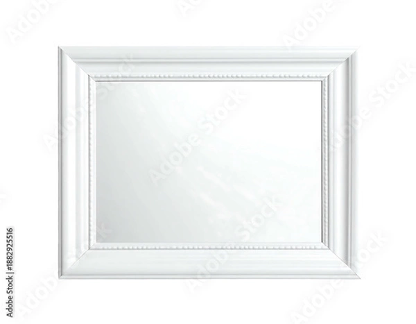 Fototapeta Ornate white rectangular border with textured detail, empty