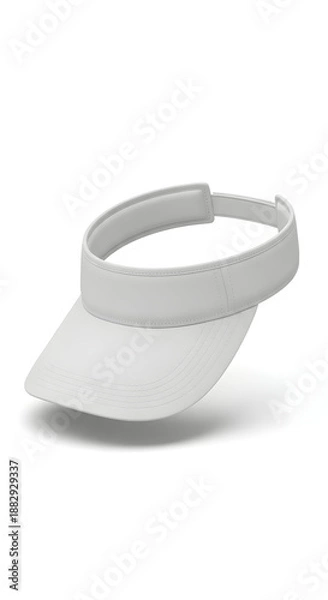 Obraz White Visor Cap on White Background.