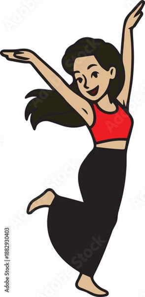 Obraz Girl Happily Dancing Vector Design