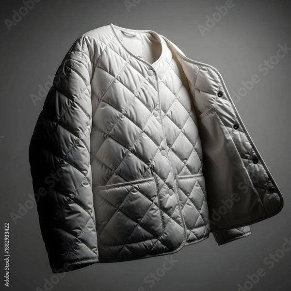 Obraz Quilted Jacket on Dark Background Studio Shot.