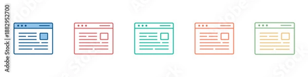 Fototapeta Content Icon Set Multiple Style Collection 