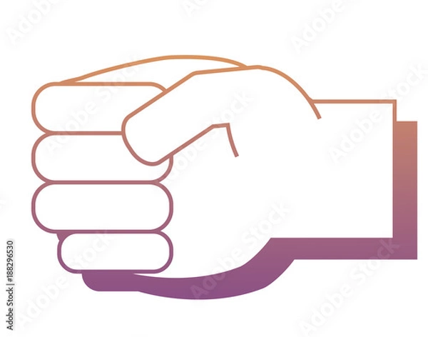 Fototapeta hand with  clenched fist 