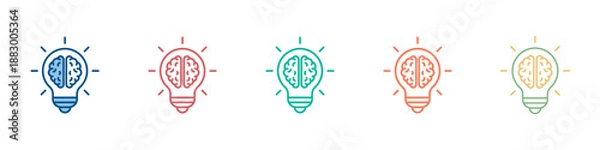 Fototapeta Creativity Icon Set Multiple Style Collection 