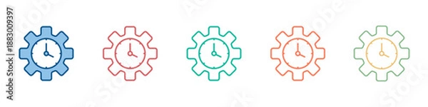 Fototapeta Productivity Icon Set Multiple Style Collection 