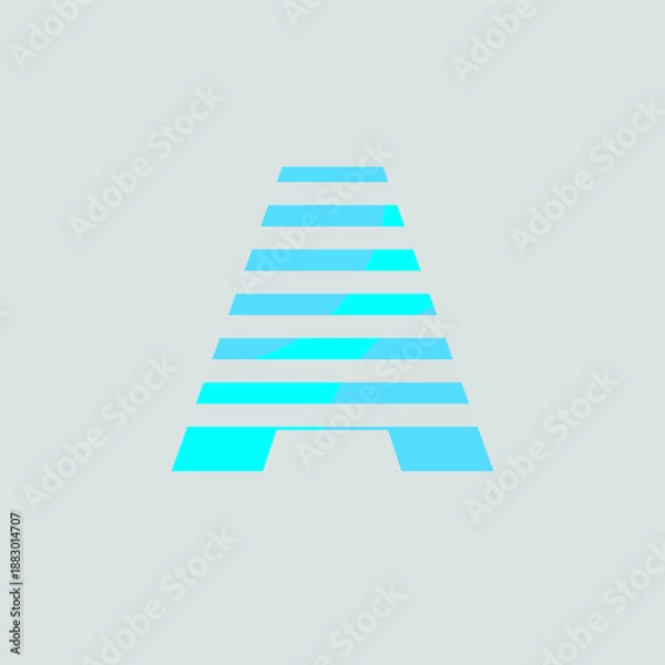 Obraz letter a blue with white background