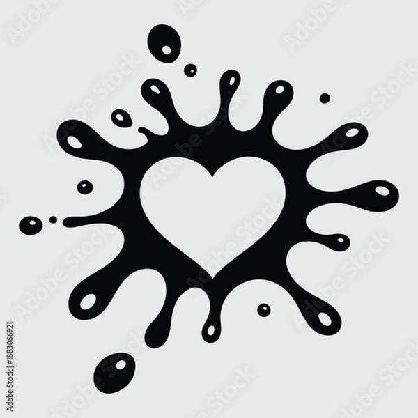 Obraz Black Heart Splatter Graphic