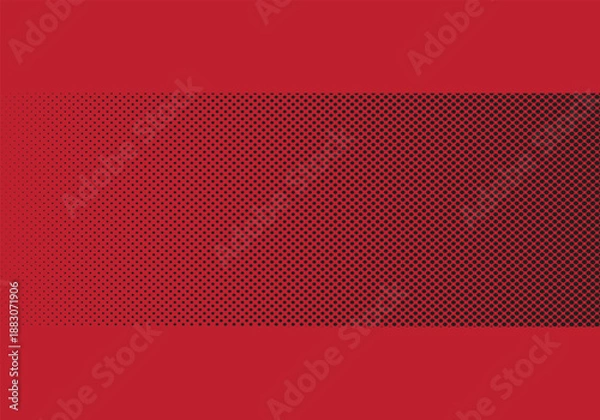Fototapeta Red Horizontal Dot Pattern on Background, Clean Geometric Design