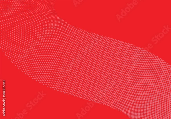Fototapeta Red Dot Wave Pattern on Background, Contemporary Abstract Design