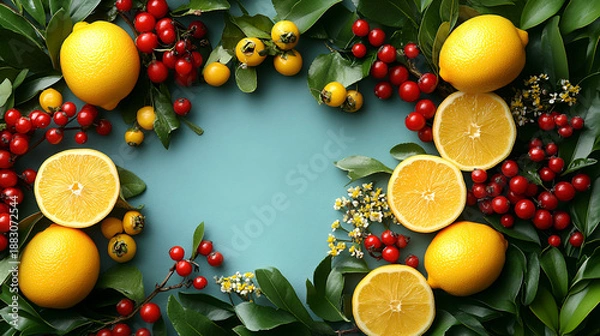 Obraz frame with fruits