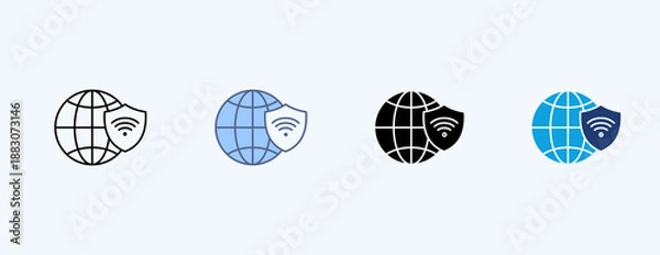Fototapeta Vpn Multiple Icon Illustration Vector