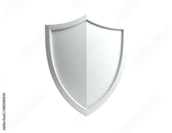 Fototapeta Silver Shield Icon with Sharp Edge.