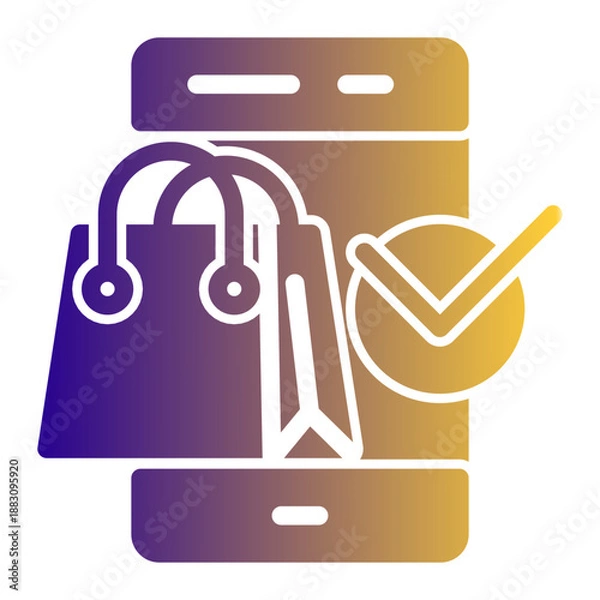 Obraz Intelligent Purchase Icon from Cyber Monday Icon Collection (Solid Gradient Style)