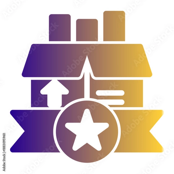 Obraz Festive Present Icon from Cyber Monday Icon Collection (Solid Gradient Style)