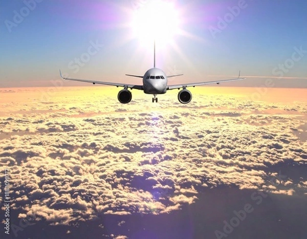 Obraz 旅路 飛翔 雲海 黄昏 壮大 自由 翼 航路 未来 高揚感 到達 挑戦 悠久 展望 静寂 技術 境界 希望 煌めき 没入 帰還