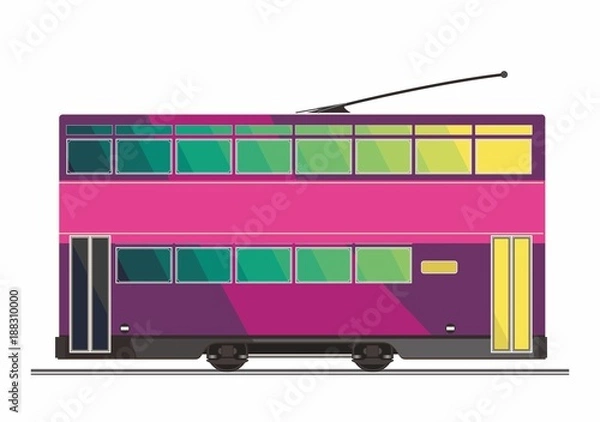 Fototapeta "Hong Kong Ding Ding" A classic and unique style of double-deck tram.