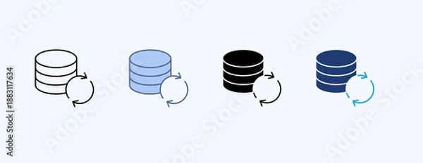 Fototapeta Backup System Multiple Icon Illustration Vector