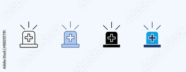 Fototapeta Emergency Response Multiple Icon Illustration Vector